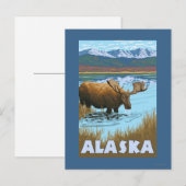 Moose Drink Poster voor watervlekreizen Briefkaart (Voorkant / Achterkant)