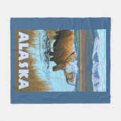 Moose Drink Poster voor watervlekreizen Fleece Deken (Voorkant (Horizontaal))
