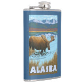 Moose Drink Poster voor watervlekreizen Heupfles (Rechts)