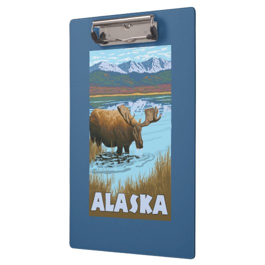 Moose Drink Poster voor watervlekreizen Klembord (Links)