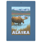 Moose Drink Poster voor watervlekreizen Klembord (Achterkant)