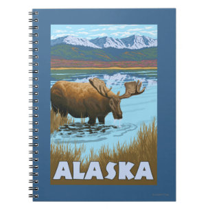 Moose Drink Poster voor watervlekreizen Notitieboek