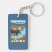 Moose Drink Poster voor watervlekreizen Sleutelhanger (achterkant)