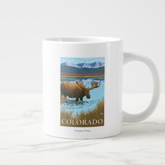 Moose DrinkingColorado Grote Koffiekop (Rechts)