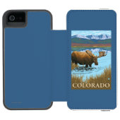 Moose DrinkingColorado Incipio iPhone Portemonnee Hoesje (Agenda Open)