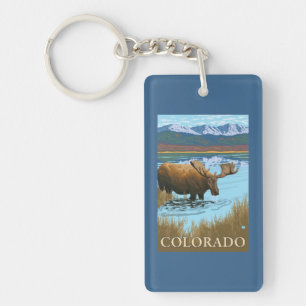 Moose DrinkingColorado Sleutelhanger