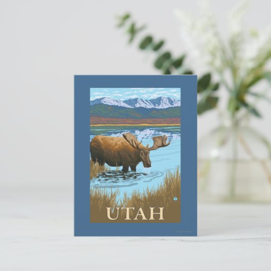 Moose DrinkingUtah Briefkaart (Staand voorkant)