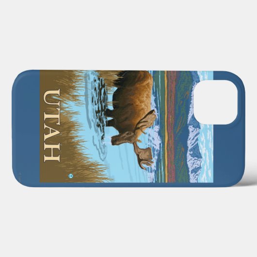 Moose DrinkingUtah Case-Mate iPhone Case (Achterkant (horizontaal))