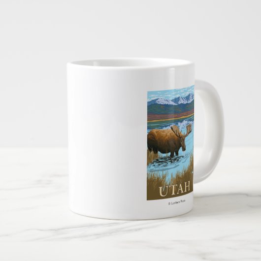 Moose DrinkingUtah Grote Koffiekop (Voorkant rechts)