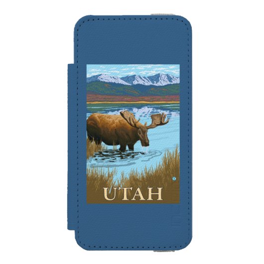 Moose DrinkingUtah Incipio iPhone Portemonnee Hoesje (Voorkant Agenda)