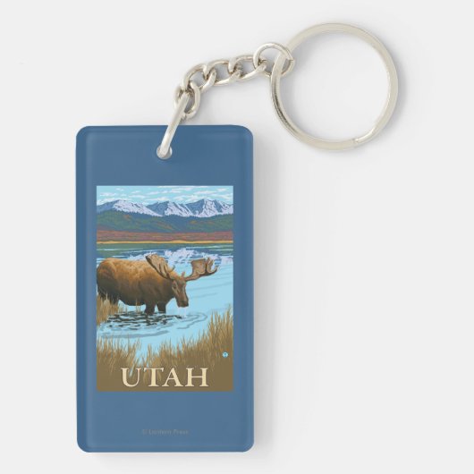 Moose DrinkingUtah Sleutelhanger (achterkant)