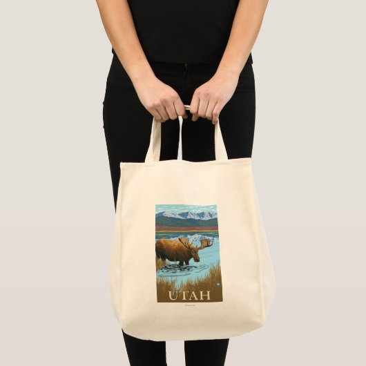 Moose DrinkingUtah Tote Bag (Voorkant (product))