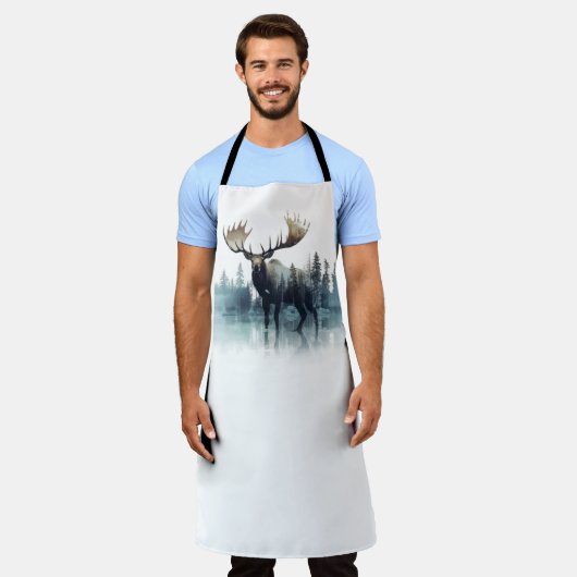 Moose dubbele belichting voor een bos schort (Gedragen)