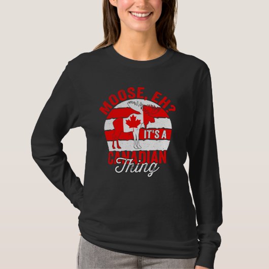 Moose Eh Canadese Vlag Canada Dag Maple Leaf Vrouw T-shirt (Voorkant)
