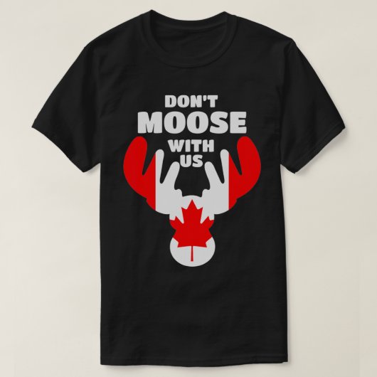 Moose Elk Canada Deer Maple Leaf Funny Canadian Fl T-shirt (Design voorkant)