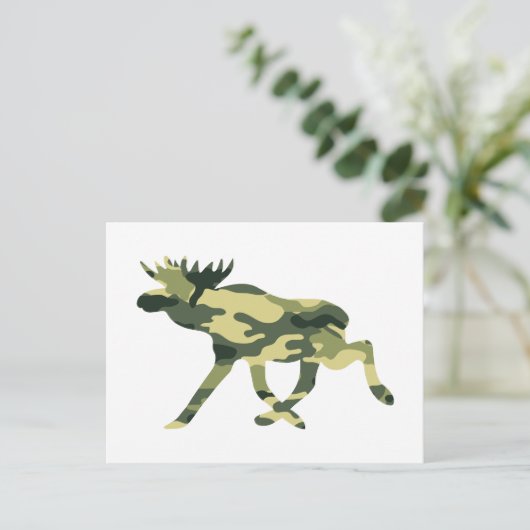 Moose / Elk Woodland Camouflage / Camo Briefkaart (Staand voorkant)
