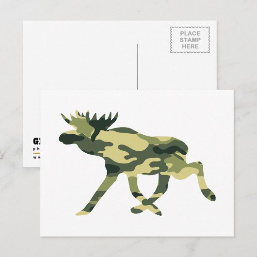 Moose / Elk Woodland Camouflage / Camo Briefkaart (Voorkant / Achterkant)