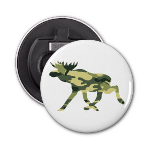 Moose / Elk Woodland Camouflage / Camo Button Flesopener