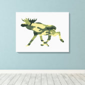 Moose / Elk Woodland Camouflage / Camo Canvas Afdruk (Insitu (Houten vloer))