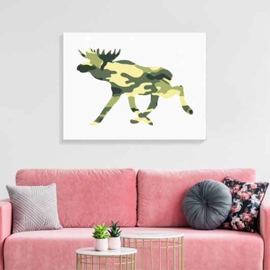 Moose / Elk Woodland Camouflage / Camo Canvas Afdruk (Insitu (Woonkamer))