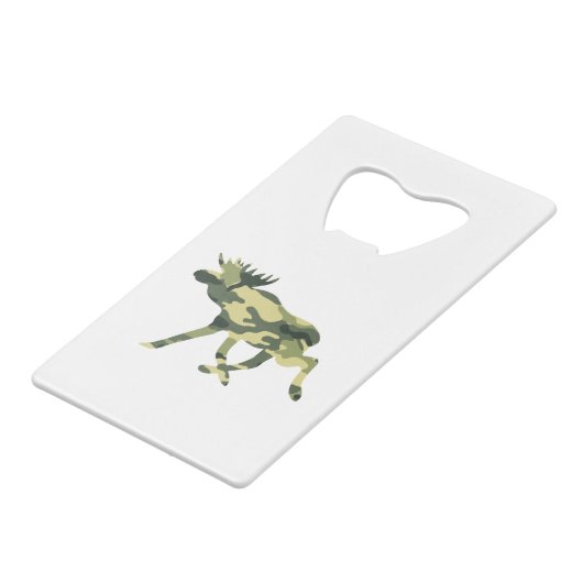 Moose / Elk Woodland Camouflage / Camo Creditkaart Flessenopener (Achterkant Gekanteld)