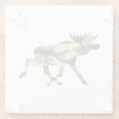 Moose / Elk Woodland Camouflage / Camo Glazen Onderzetter (Achterkant)