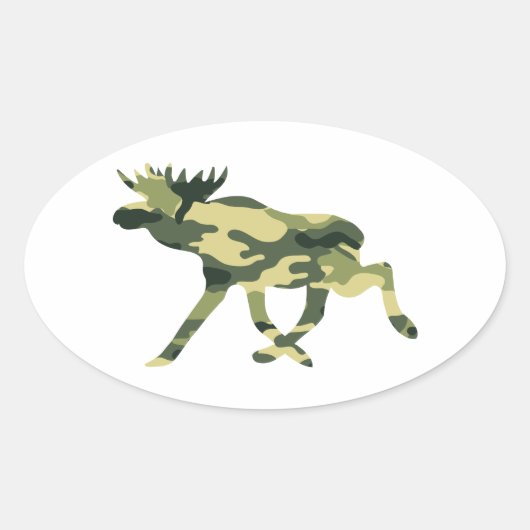 Moose / Elk Woodland Camouflage / Camo Ovale Sticker (Voorkant)