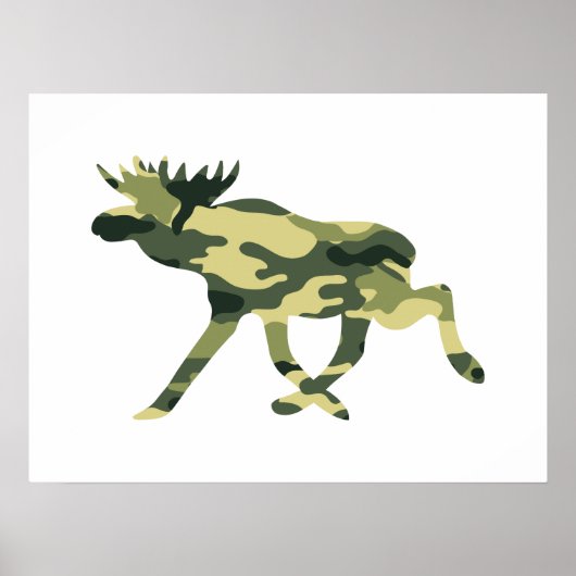 Moose / Elk Woodland Camouflage / Camo Poster (Voorkant)