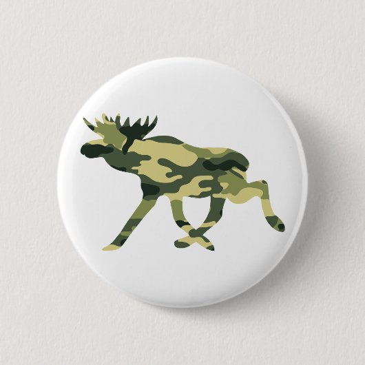 Moose / Elk Woodland Camouflage / Camo Ronde Button 5,7 Cm (Voorkant)
