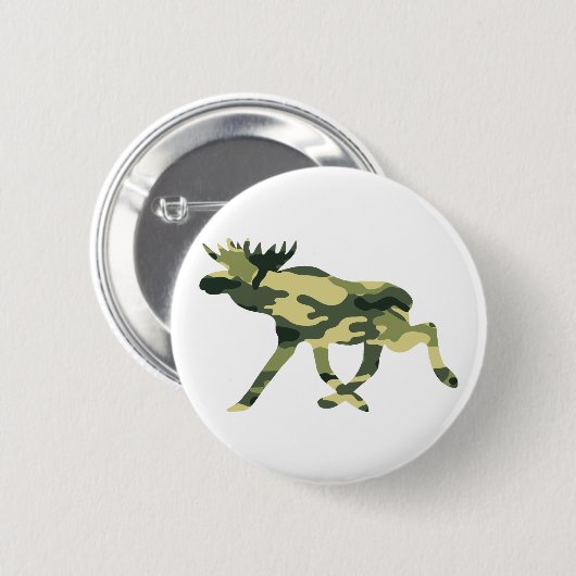 Moose / Elk Woodland Camouflage / Camo Ronde Button 5,7 Cm (Voorkant /achterkant)