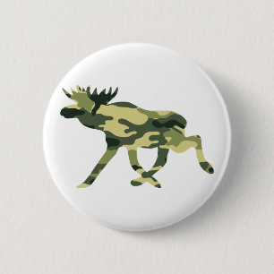 Moose / Elk Woodland Camouflage / Camo Ronde Button 5,7 Cm
