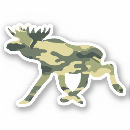 Moose / Elk Woodland Camouflage / Camo Sticker (Voorkant)