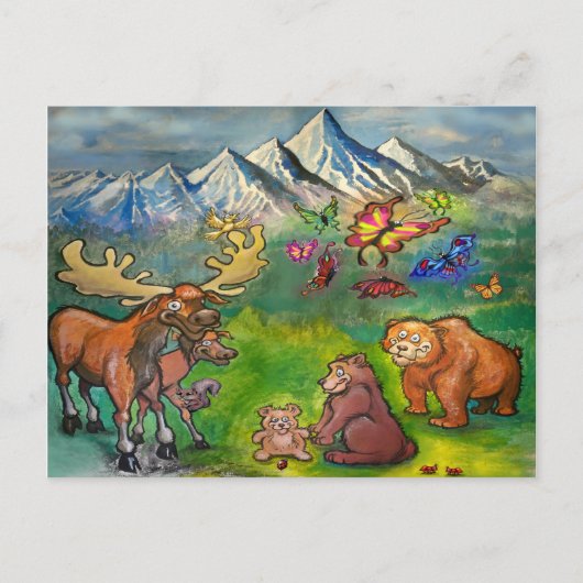 Moose en Beren Briefkaart (Voorkant)