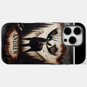 Moose en bergen houten teken Case-Mate iPhone case (Achterkant (horizontaal))