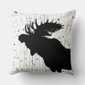 Moose en Birch Tree Pillow Kussen (Voorkant)