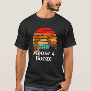 Moose en Booze Hertenjacht Elk Hunter Drink B T-shirt