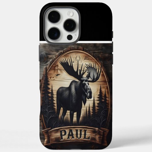 Moose en bos hout teken Case-Mate iPhone case (Achterkant)