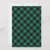 Moose en Buffalo Groen Plaid Patroon Kerstmis Kaart (Achterkant)