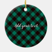 Moose en Buffalo Groen Plaid Patroon Kerstmis Keramisch Ornament (Achterkant)