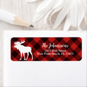 Moose en Buffalo Red en Black Plays Kerstmis Etiket (Insitu)