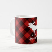 Moose en Buffalo Red en Black Plays Kerstmis Koffiemok (Voorkant links)
