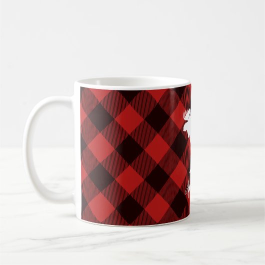 Moose en Buffalo Red en Black Plays Kerstmis Koffiemok (Links)