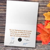  Moose en Cabin Thanksgiving Folie Feestdagenkaart