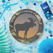 Moose en Camo Papieren Bordje (Feest)