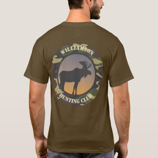Moose en Camo Round Design T-Shirt (Achterkant)
