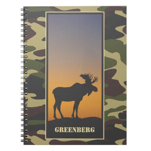 Moose en Camo Spiral Notitieboek (Voorkant)