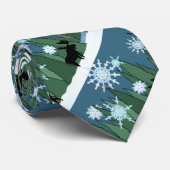Moose en Elk Winter Holiday Stropdas (Opgerold)