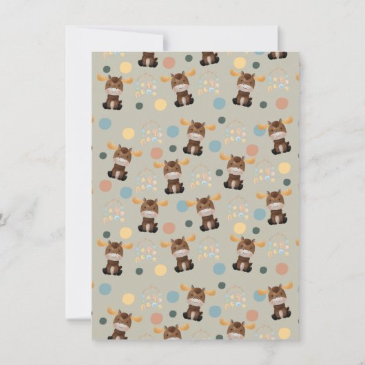 Moose en Mobiele baby douche uitnodigingen (Achterkant)