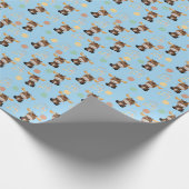 Moose en Mobiele baby jongen douche inpakpapier (Hoek)