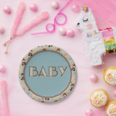 Moose en Mobile 7" rond baby shower papier borden Papieren Bordje (Feest)